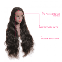 Huashuo Free Shipping Brazilian Virgin Hair 360 Lace Frontal Wig Body Wave Glueless Human Hair Lace Front Wig With Frange