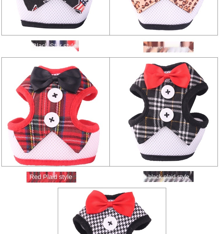 Pet Leash Dog Chest Strap Pet Vest Evening Dress Butterfly Bow Tie Chest Strap Pet Leash