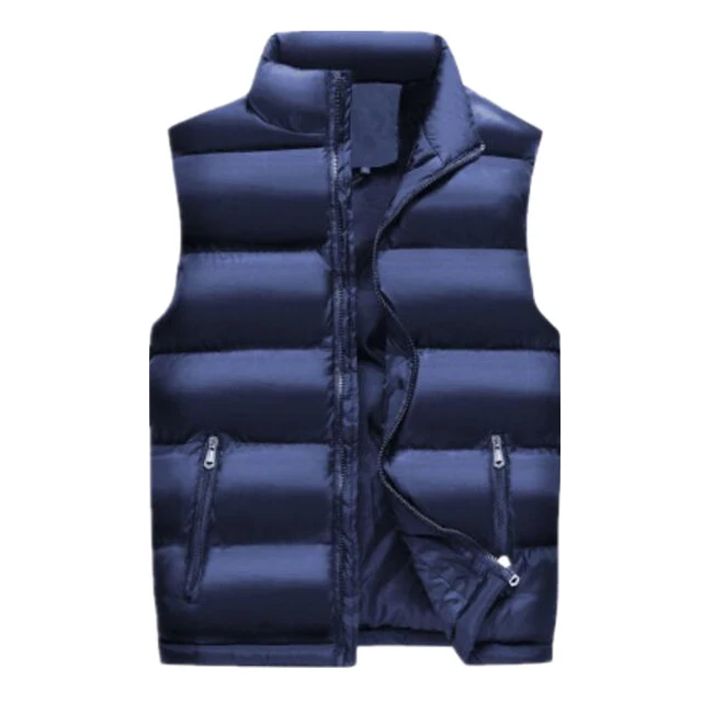 2019 Casual Stand Collar Autumn Padded Down Waistcoat Vest for Young Men