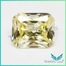 7*9mm light yellow octagon fire cz diamond cut lab created loose gemstones
