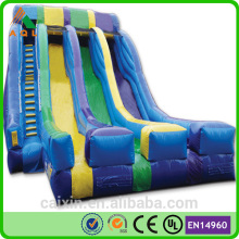 PVC Tarpaulin Triple lane water slides inflatables on sale 2016