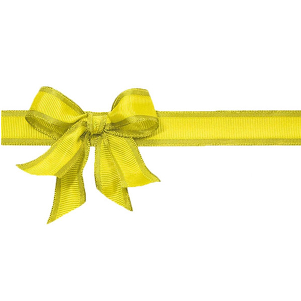 yellow ribbon bow with golden edge