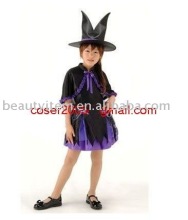 Custom-made Purple lace kid witch costume.