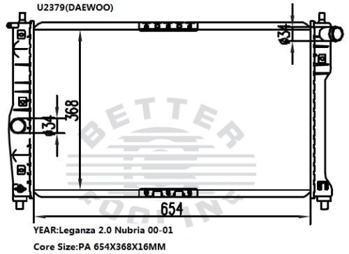 Radiateur pour Daewoo Nubria