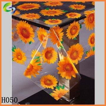 pvc transparent sunflower tablecloth