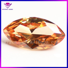 Champagne Color Cubic Zirconia Prices Synthetic Marquise CZ Machine Cut Gemstone