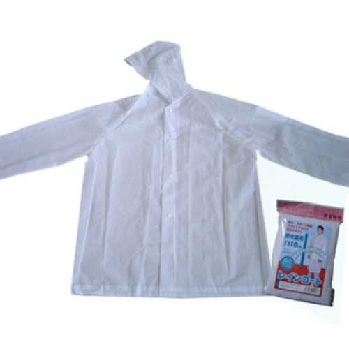 White eva raincoat with hood