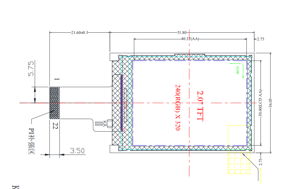 2.0 inch LCD display