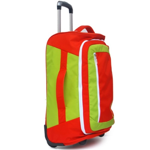 Orange Green Lightweight Travel Bag with Wheels