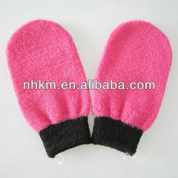 PE Silk Tough Bath Mitt Nylon Exfoliating Bath Gloves