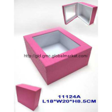 handmade paper display box with PVC window