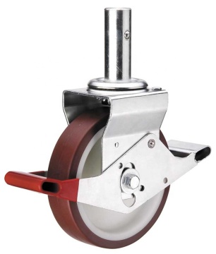 Professional Stem Scaffolding Casters Manufacturer Double Pedal Design PU Roller Scaffold CASTOR