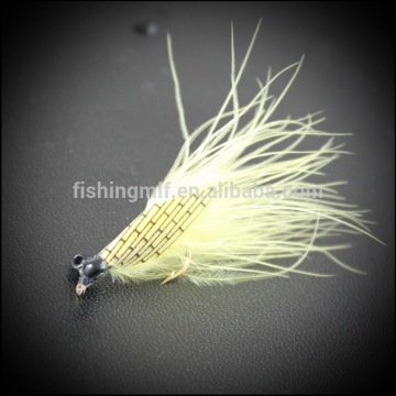 Japanese hook made yellow fishing flies