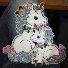 Pailletten Applique Nähen auf Patches Kleidung Cartoon