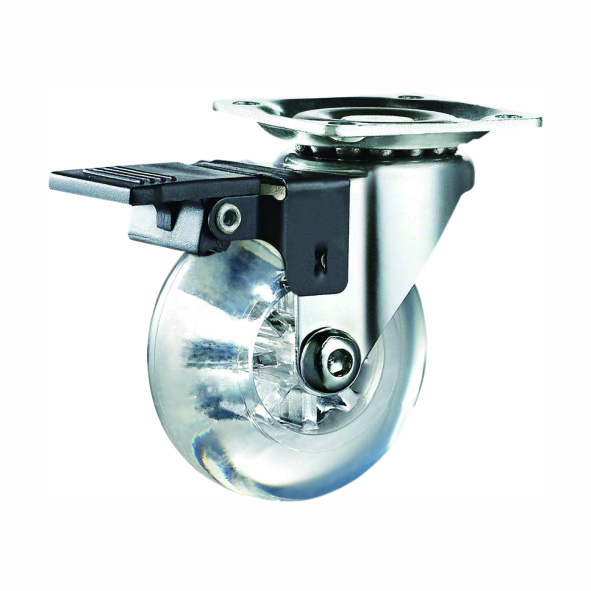 75 mm transparente PU-Bremsrollen 75mm Transparent PU Brake Caster Wheels