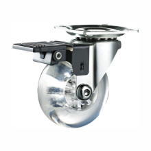 75mm Transparent PU Brake ?Caster Wheels