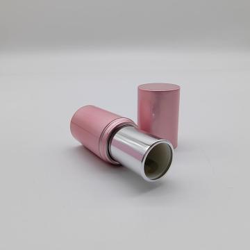 Roze metaalmetaal plastic lipbalm tube container