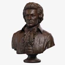High Quality Antique Brass Mozart Bust Sculpture
