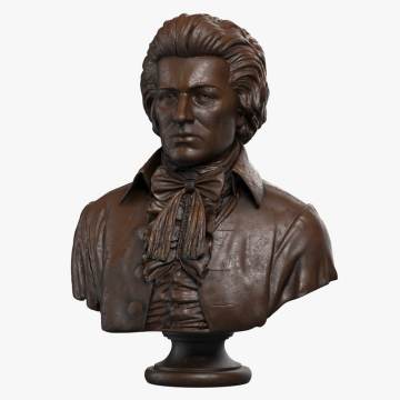 High Quality Antique Brass Mozart Bust Sculpture