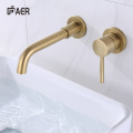 Brass 2 hole wall mount basin faucet