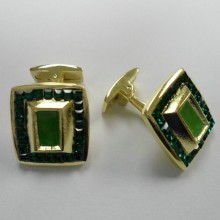 High Quality Plated Men Cufflinks Pasted Stones, Cubic Sterling Silver Cufflinks