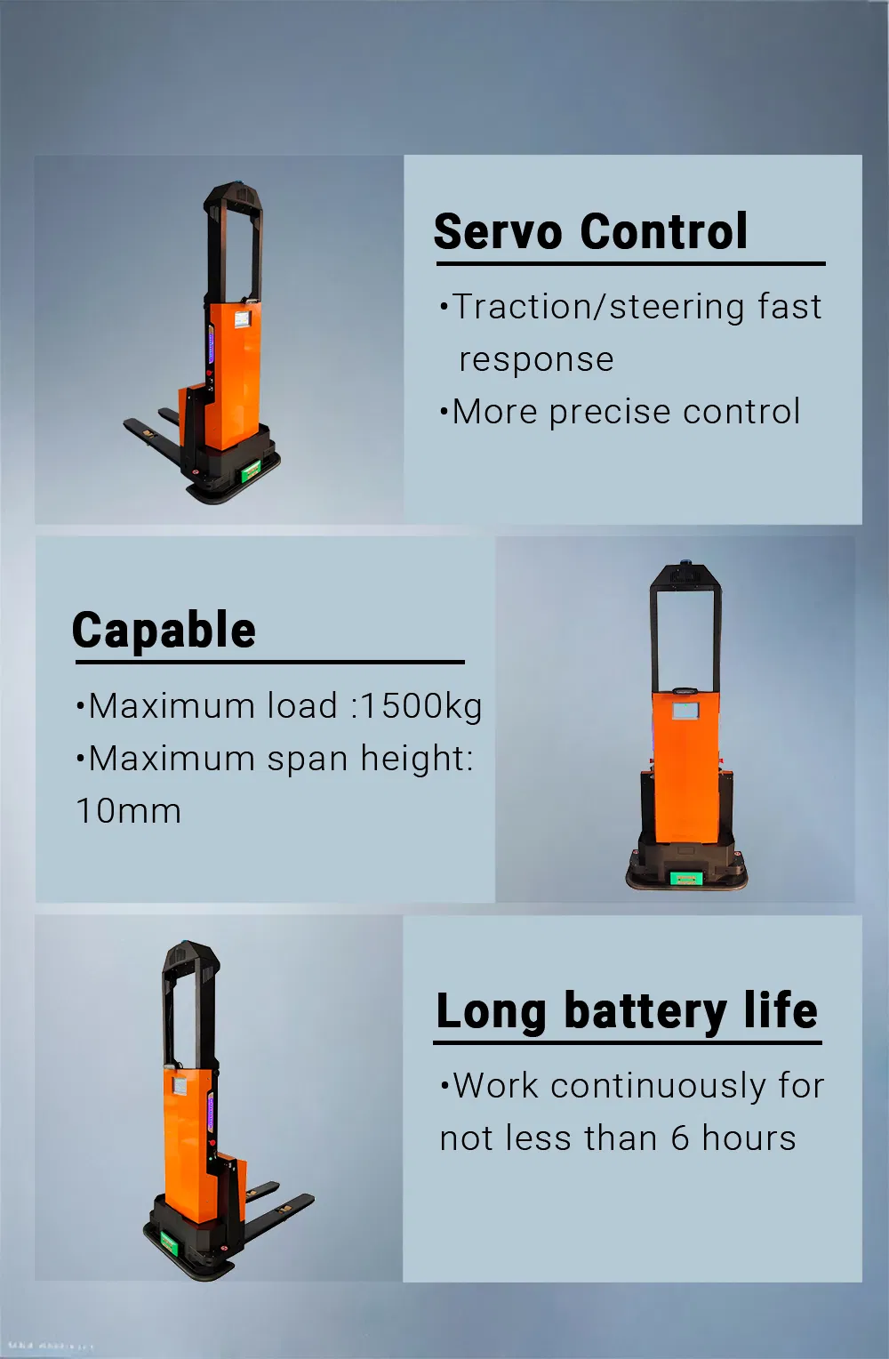 Tzbot 1500kg Load Autonomous Mobile Robot Material Handling Equipment Forklift Agv