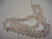 Strand of 60 Bicone Crystal Beads, 10mm Crystal Ab