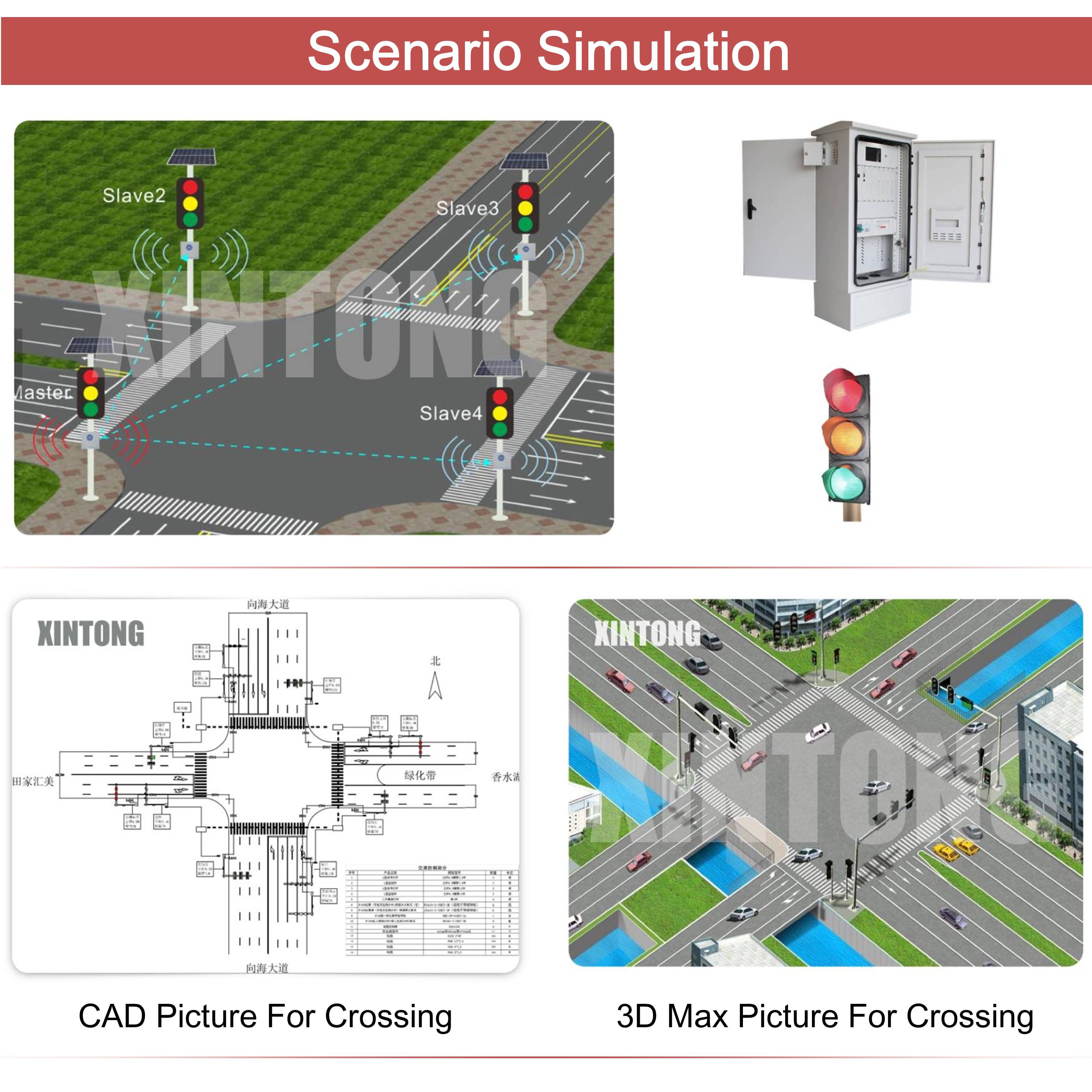 Solar led wireless traffic signal light with control system