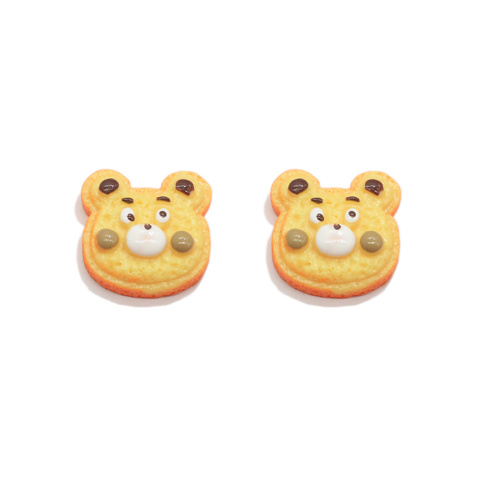 Kawaii Cartoon Animal Shape Resin Bread Bear Cat Head Donut Food Charms for Mobile Phone Decoration