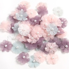 Handmade Polyester Pearl Flower DIY Clothing Accessory