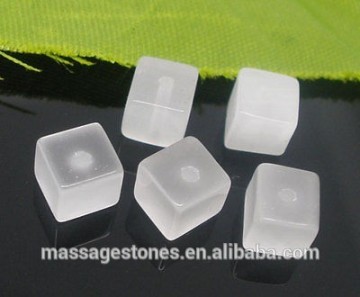 white cat eye beads with hole, cat eye cube beads