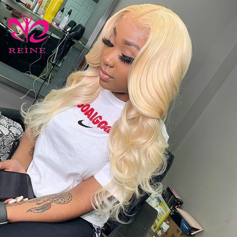 613 Blonde HD Lace Frontal Wigs Glueless Body Wave Pre Plucked Baby Hair 13x4 Lace Front Human Hair Wigs Natural Hairline