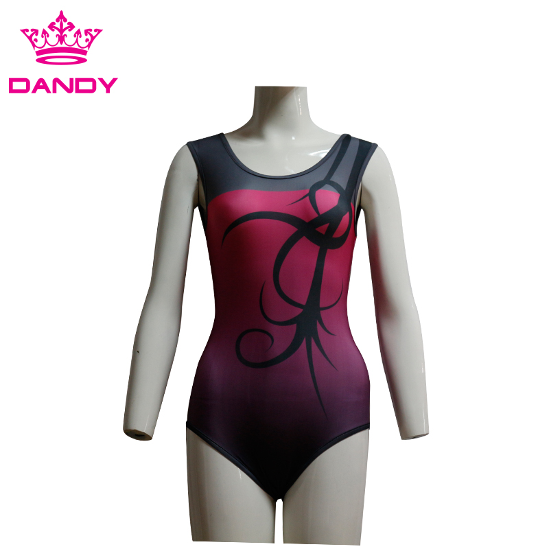 เด็กปรับแต่ง Leotard Sublimated Spandex สำหรับการฝึกอบรม