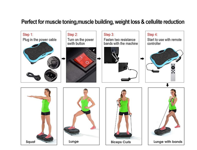 Vibration Massage Fitness whole body plate vibration exercise machine platform