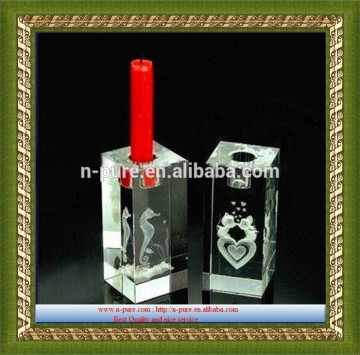 cuboid crystal candle holder,rectangle crystal candle holder