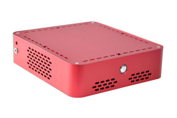 Red Aluminum Horizontal Computer Cases , Durable Mini Itx Case