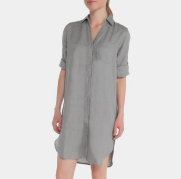 100% Linen Grey Short Dress