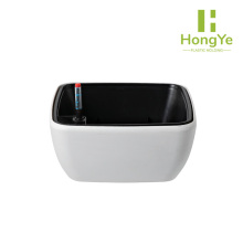 White Square Self Watering Plastic Flower Pot