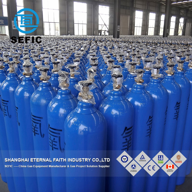 ISO9809/DOT/TPED Oxygen/Acetelyne/Carbon Dioxide/Helium/Nitrogen 6m3 40L/50L Steel Argon Empty Gas Cylinder Price