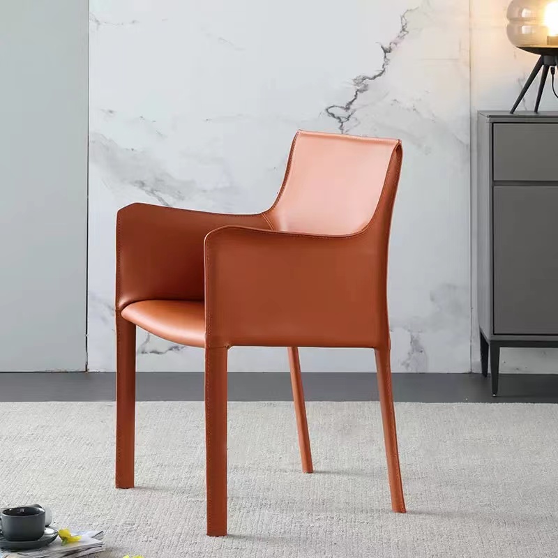 Modern Orange Leather Chair