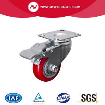 Light 2.5 Inch 80Kg Plate Brake TPU Caster
