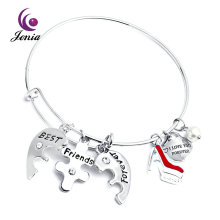 Jenia Gold Custom Charms Bangle Bracelets Wholesale Personalised Friendship Bracelets