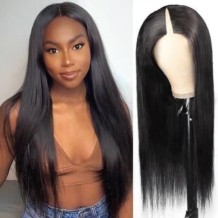 Natural Black Straight Human Hair V Part Wig Wear And Go Wig 14-30in