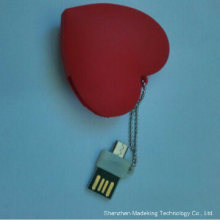 OTG USB Flash Drive PVC Heart Shape Pen Drive