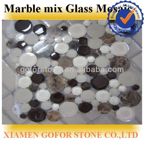 Wholesale glass tile round mosaic