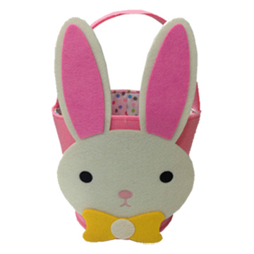 Pink cute rabbit Easter basket