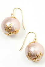 Lcy pink ball stud earring gold plated stud earring7f