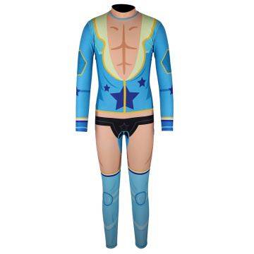 Seaskin AOP Swimming Rash Guards with Back Zip