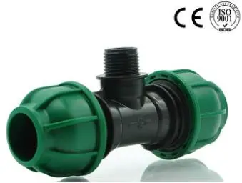 Plastic Compression Fitting Male Threaded Tee