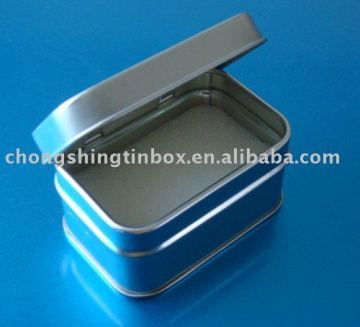 Blank tin box with hinged lid, hinged lid tin box